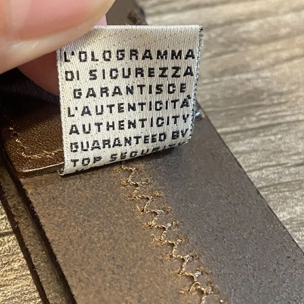 DOLCE &‎ GABBANA Italy Brown Leather Men’s Belt Double Holes